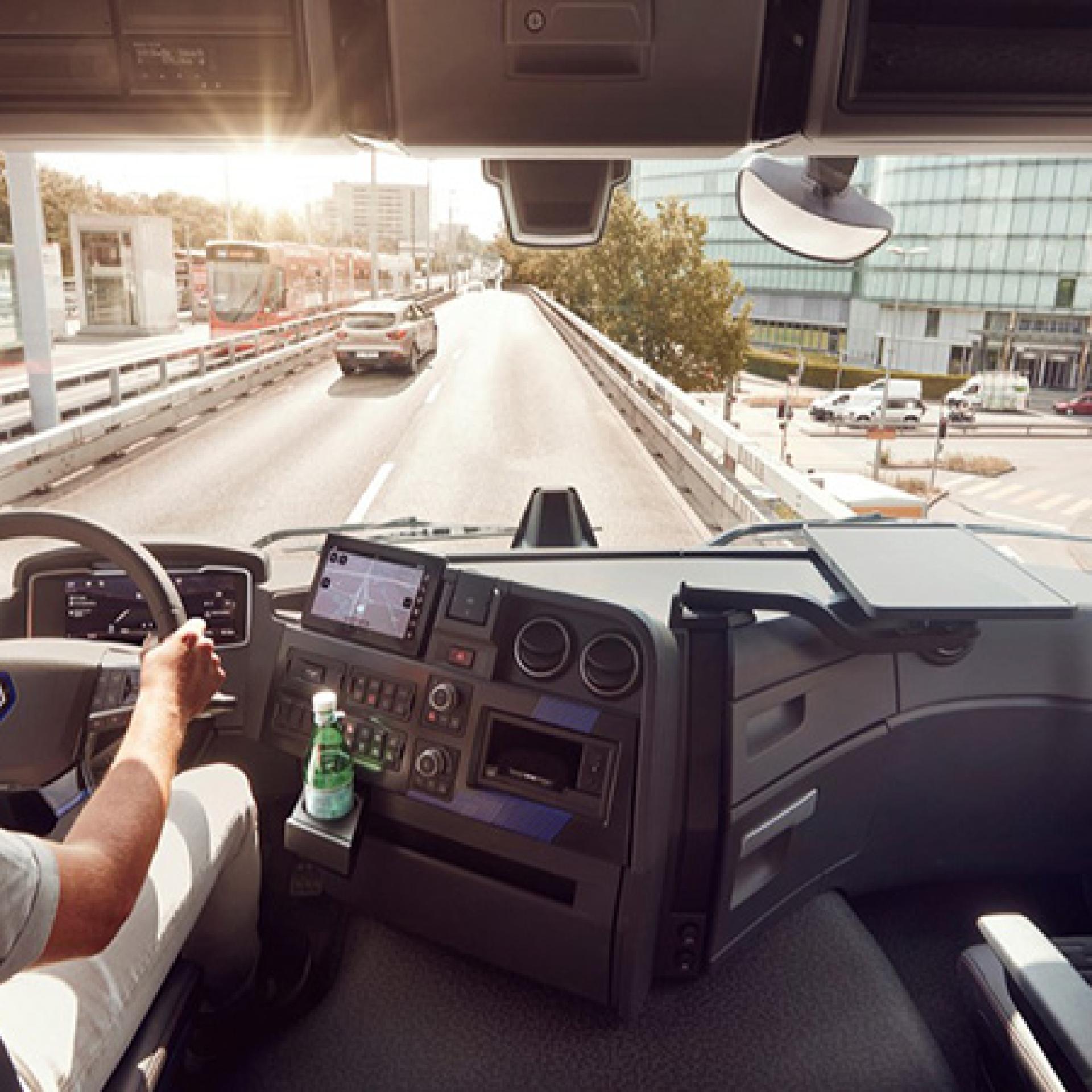 In cabine van vrachtwagen