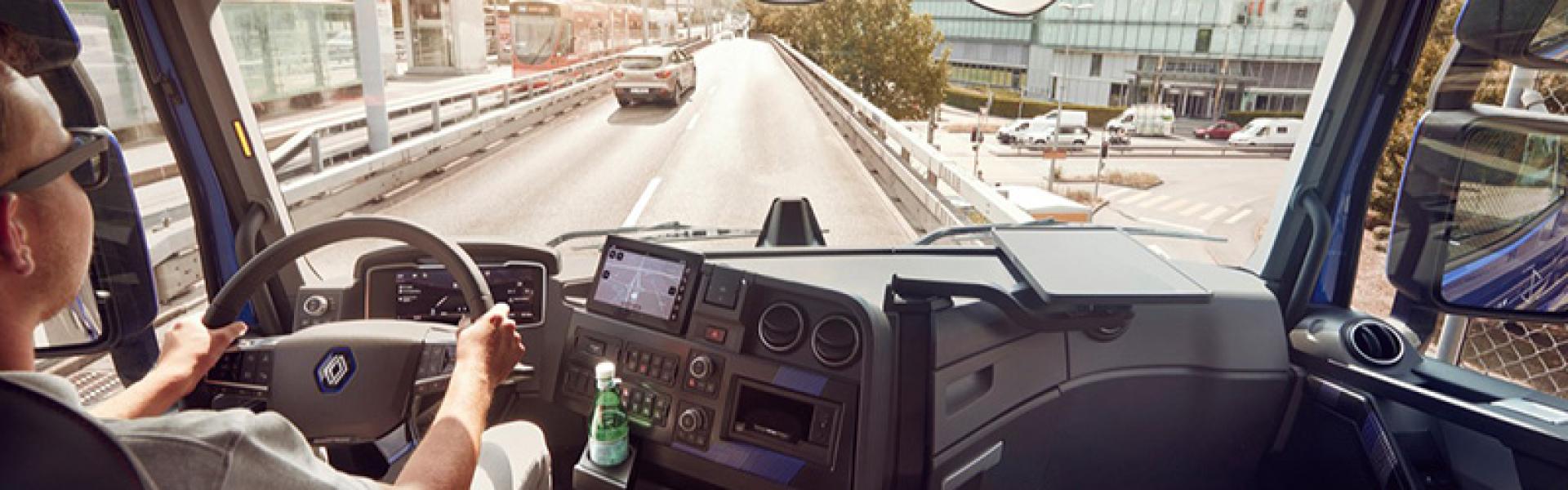 In cabine van vrachtwagen